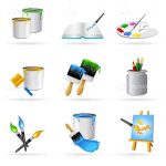 Colorful Painting Icons Set